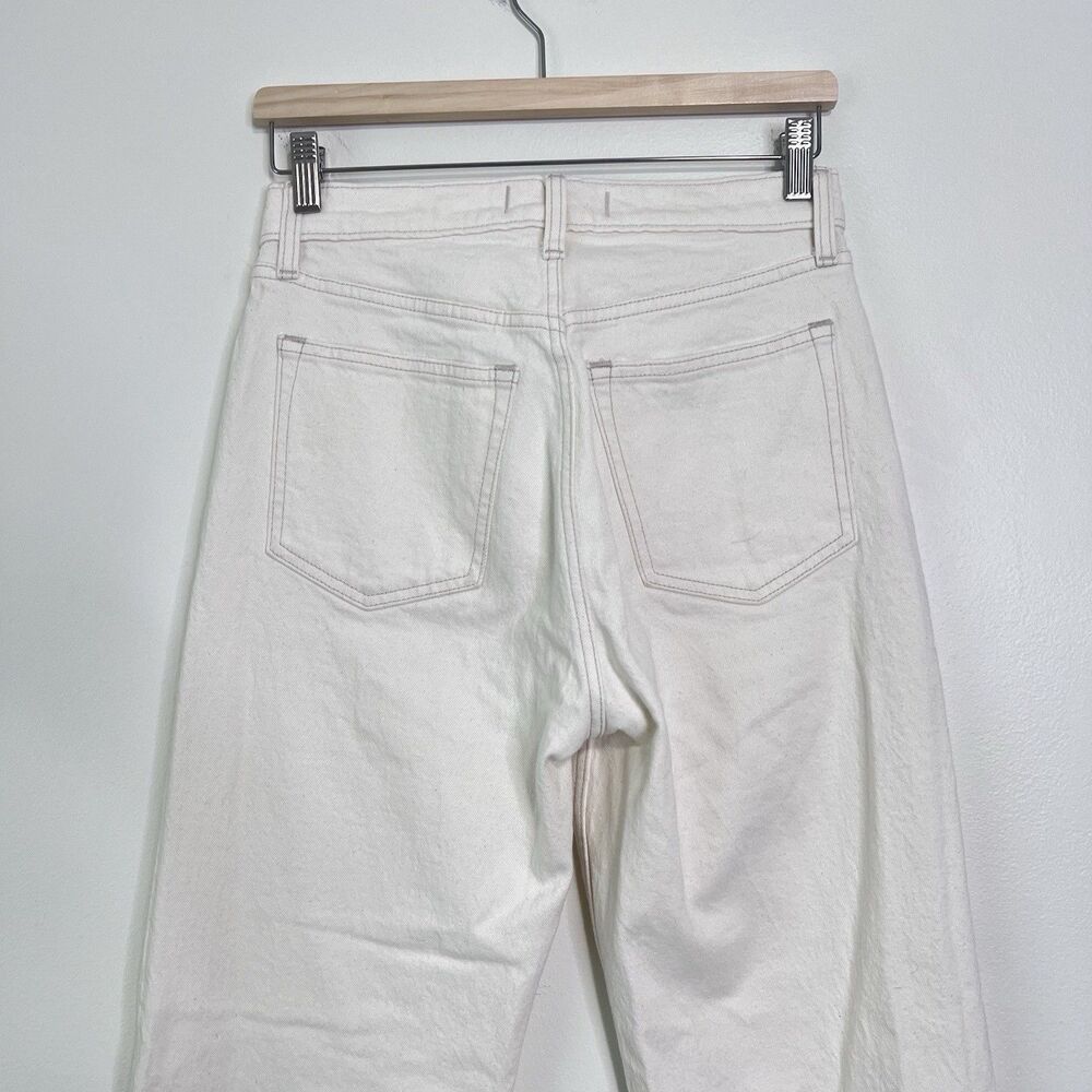 Abercrombie & Fitch 90s Relaxed High Rise Jeans Ecru White Straight Leg 27 Long - Picture 7 of 8